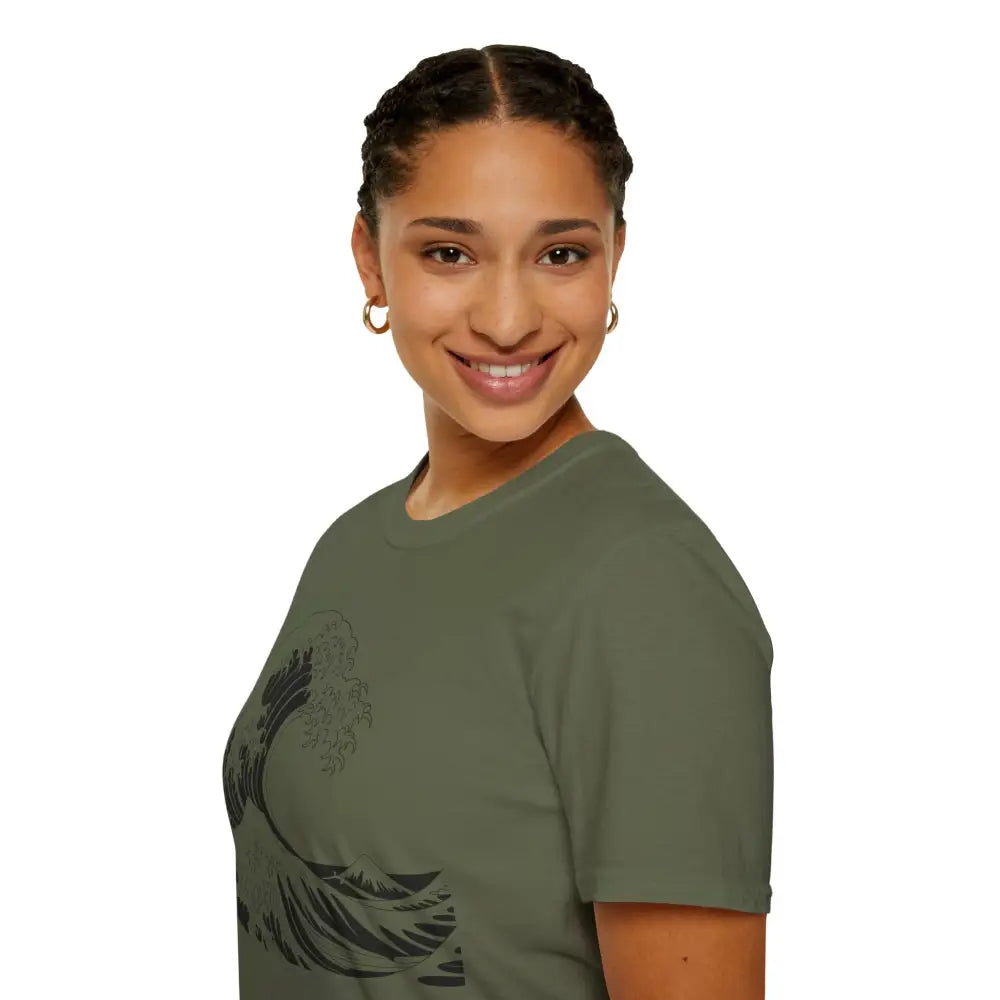 Ocean Wave Unisex T Shirt Soft Style Tee Beach Vibes Summer Casual Wear Gift for Nature Lovers Relaxed Fit Apparel