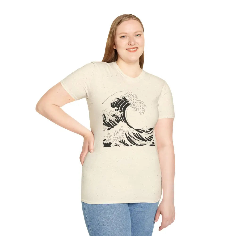 Ocean Wave Unisex T Shirt Soft Style Tee Beach Vibes Summer Casual Wear Gift for Nature Lovers Relaxed Fit Apparel
