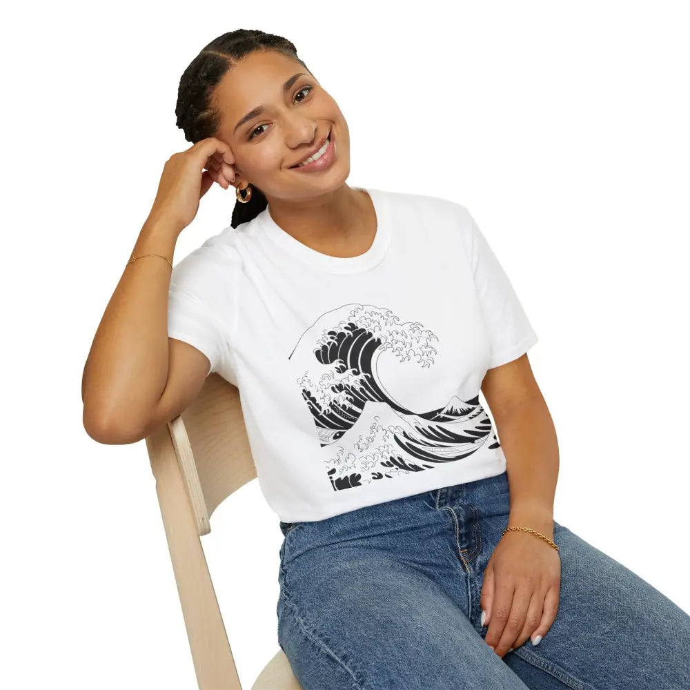 Ocean Wave Unisex T Shirt Soft Style Tee Beach Vibes Summer Casual Wear Gift for Nature Lovers Relaxed Fit Apparel