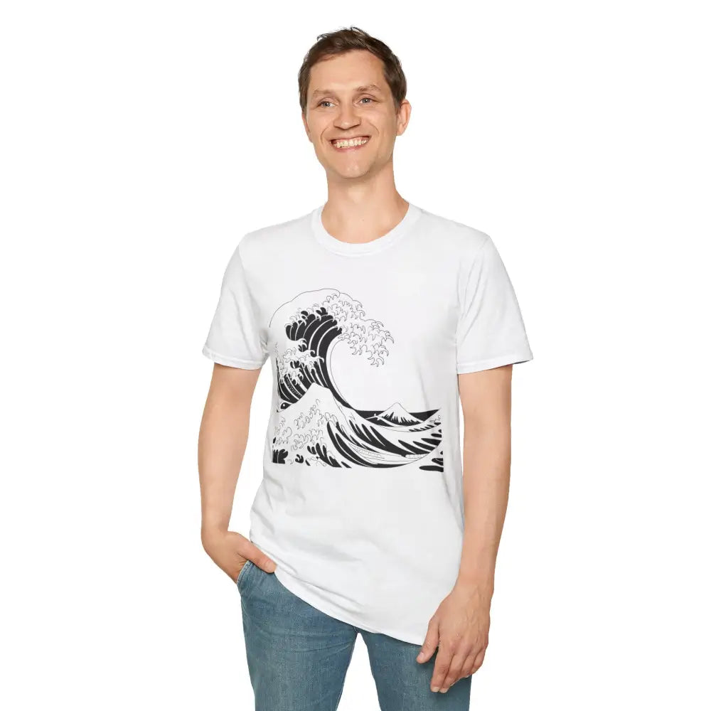 Ocean Wave Unisex T Shirt Soft Style Tee Beach Vibes Summer Casual Wear Gift for Nature Lovers Relaxed Fit Apparel