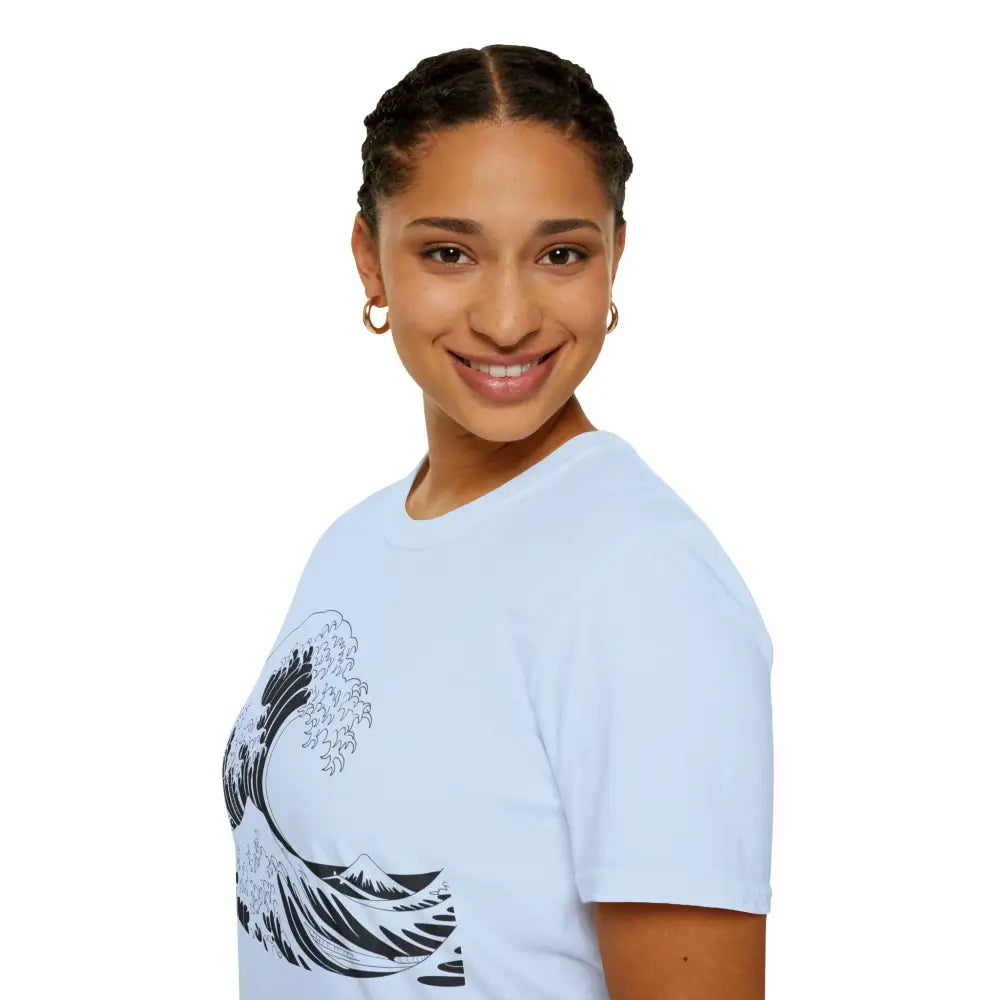Ocean Wave Unisex T Shirt Soft Style Tee Beach Vibes Summer Casual Wear Gift for Nature Lovers Relaxed Fit Apparel