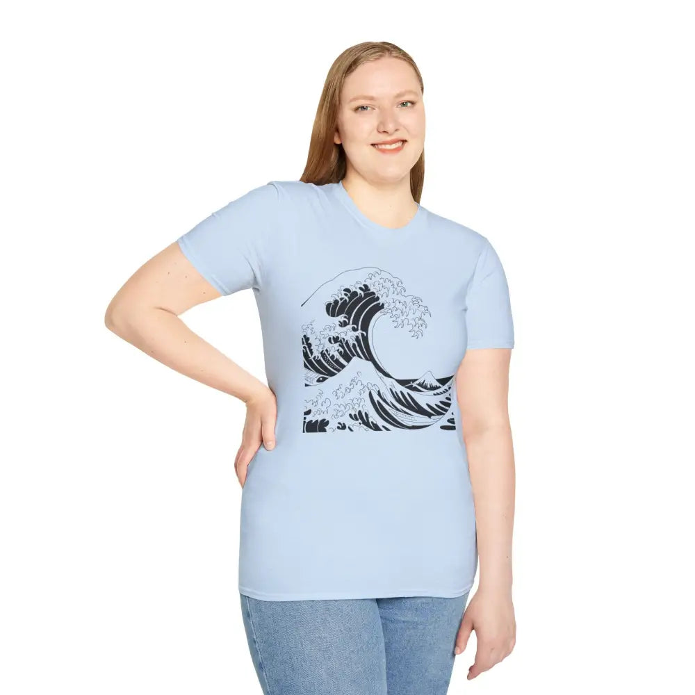 Ocean Wave Unisex T Shirt Soft Style Tee Beach Vibes Summer Casual Wear Gift for Nature Lovers Relaxed Fit Apparel