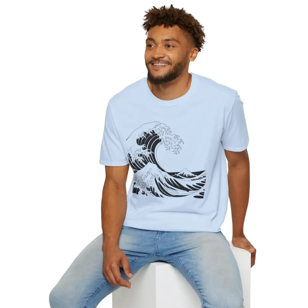 Ocean Wave Unisex T Shirt Soft Style Tee Beach Vibes Summer Casual Wear Gift for Nature Lovers Relaxed Fit Apparel
