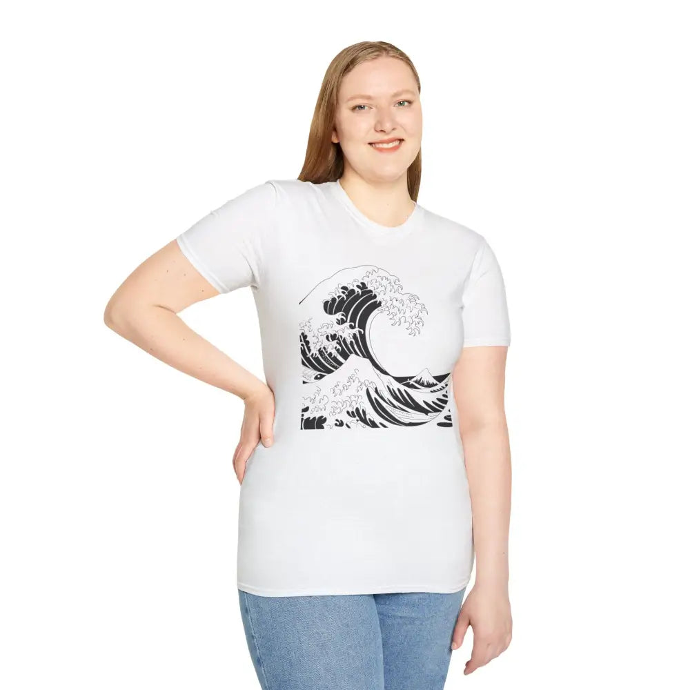 Ocean Wave Unisex T Shirt Soft Style Tee Beach Vibes Summer Casual Wear Gift for Nature Lovers Relaxed Fit Apparel