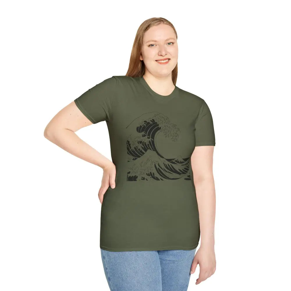 Ocean Wave Unisex T Shirt Soft Style Tee Beach Vibes Summer Casual Wear Gift for Nature Lovers Relaxed Fit Apparel