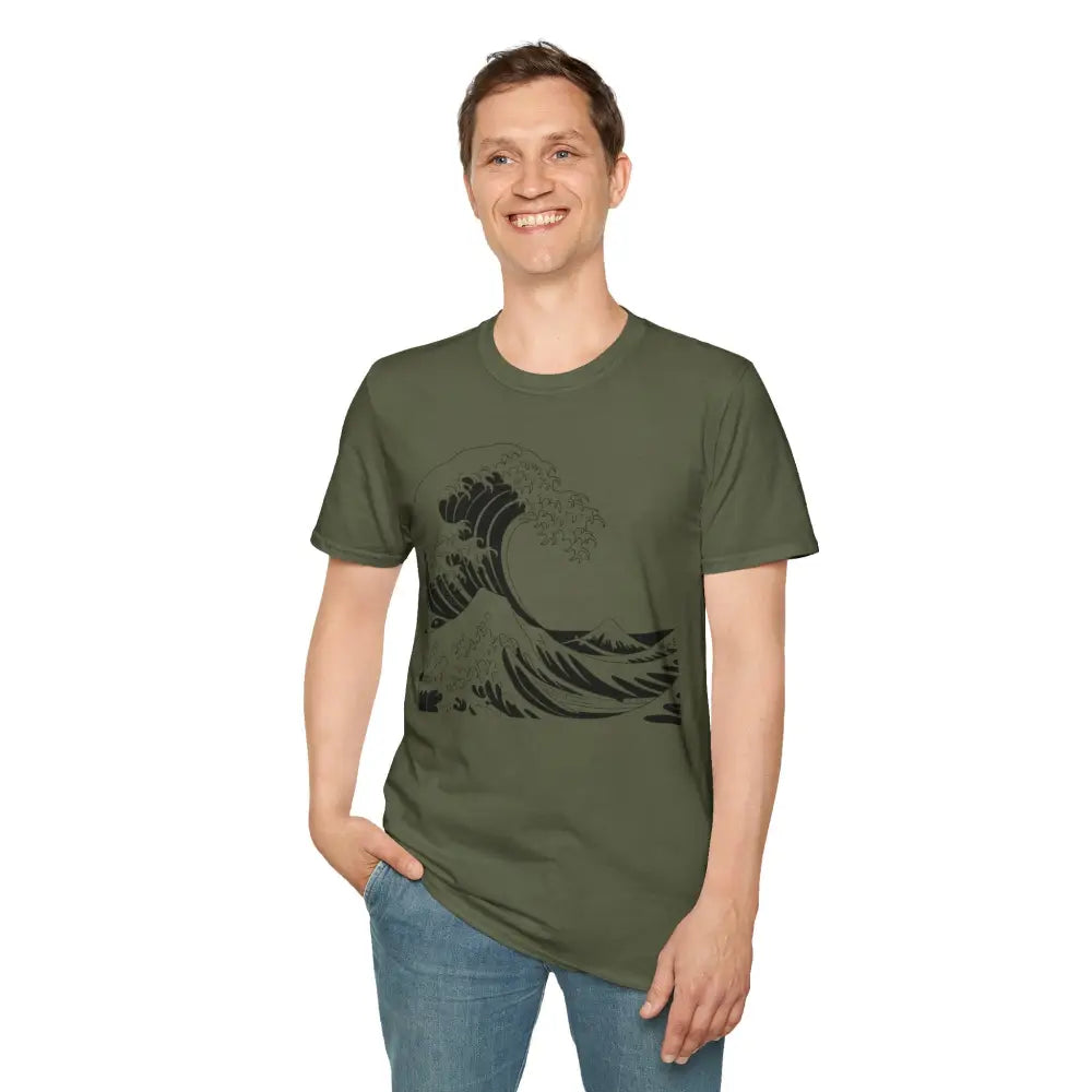 Ocean Wave Unisex T Shirt Soft Style Tee Beach Vibes Summer Casual Wear Gift for Nature Lovers Relaxed Fit Apparel