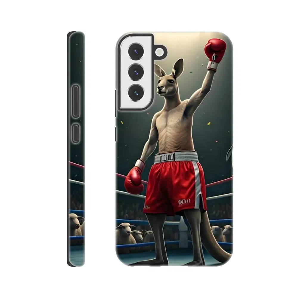 Samsung phone case with boxing kangaroo design from Outback Undisputed PixiOnyx Armor