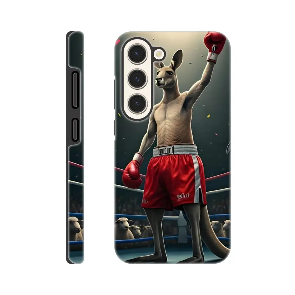 Samsung phone case with boxing kangaroo design from Outback Undisputed PixiOnyx Brawl-Proof Armor
