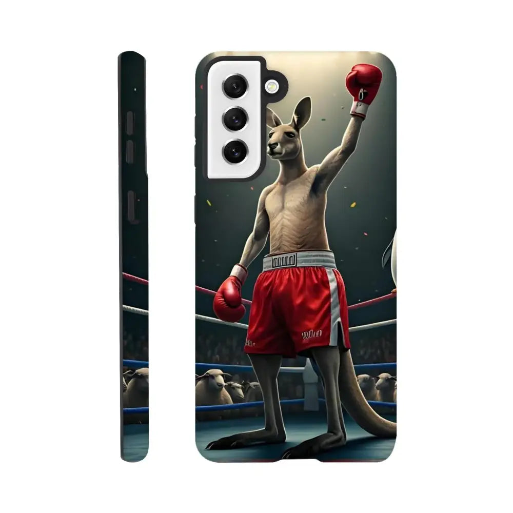 Samsung phone case with boxing kangaroo design from Outback Undisputed PixiOnyx Armor