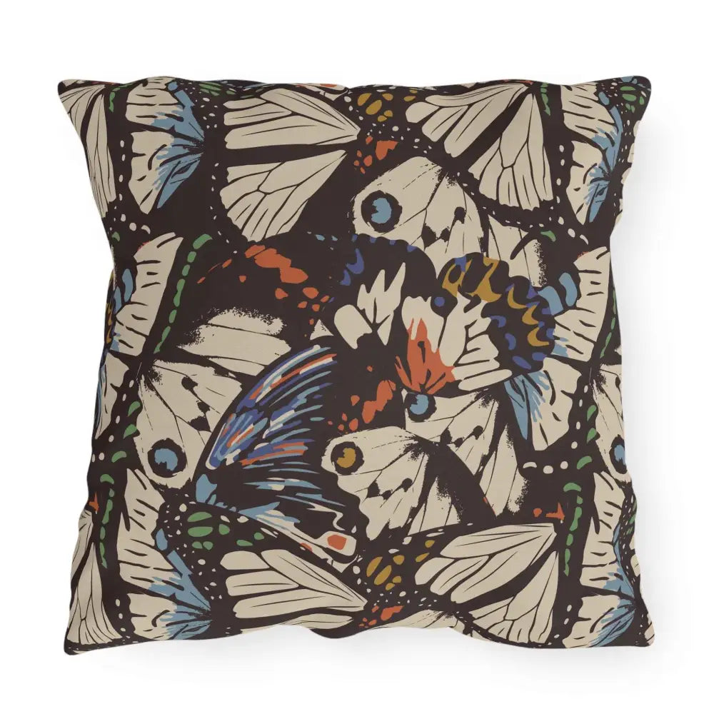 Outdoor lounge space pillow with butterfly pattern for lounge space flutter by Honson Ventures Limited