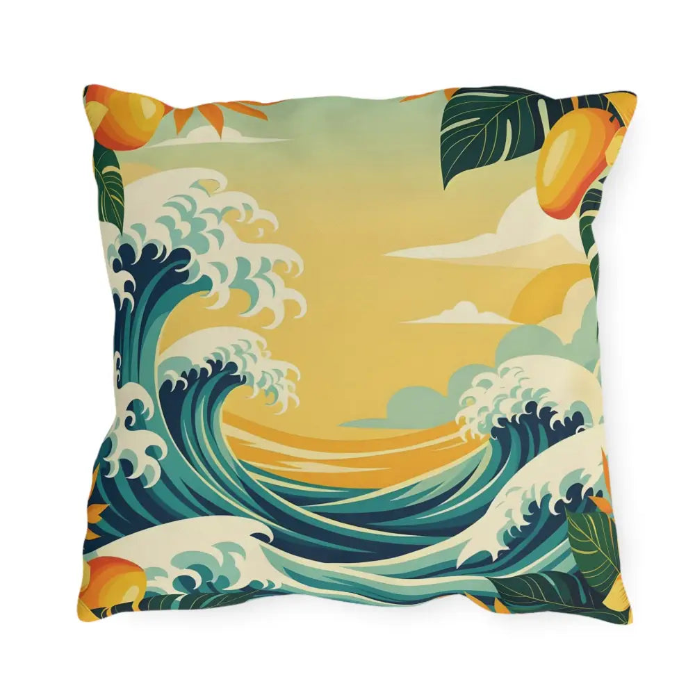 Decorative square pillow from Outdoor Pillow Tropical Wave collection by PixiOnyx Mango Coast