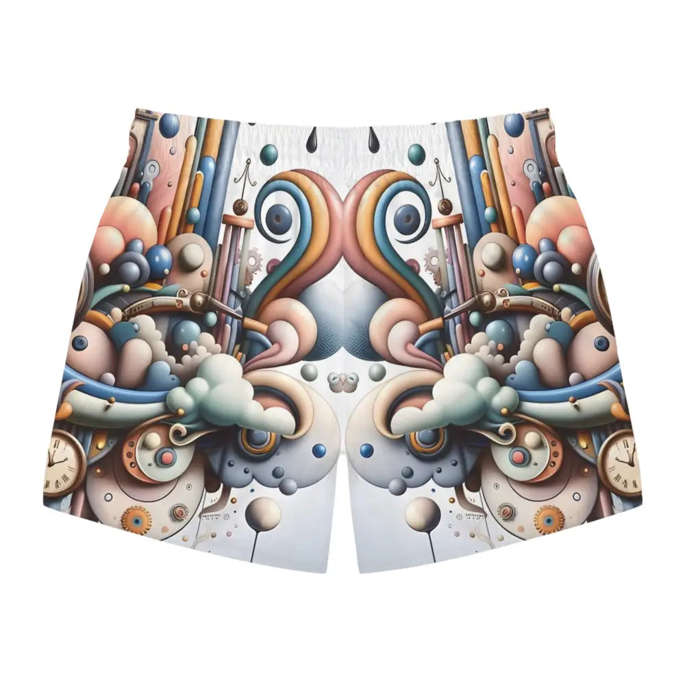 Colorful whimsical patterned shorts for Surreal Summer Style by PixiOnyx Beachwear