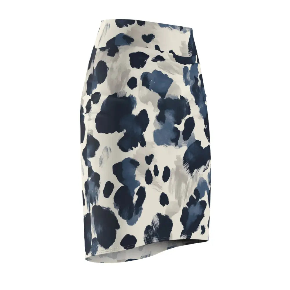 Blue and beige patterned pencil skirt from PixiOnyx Sleek Contourwear