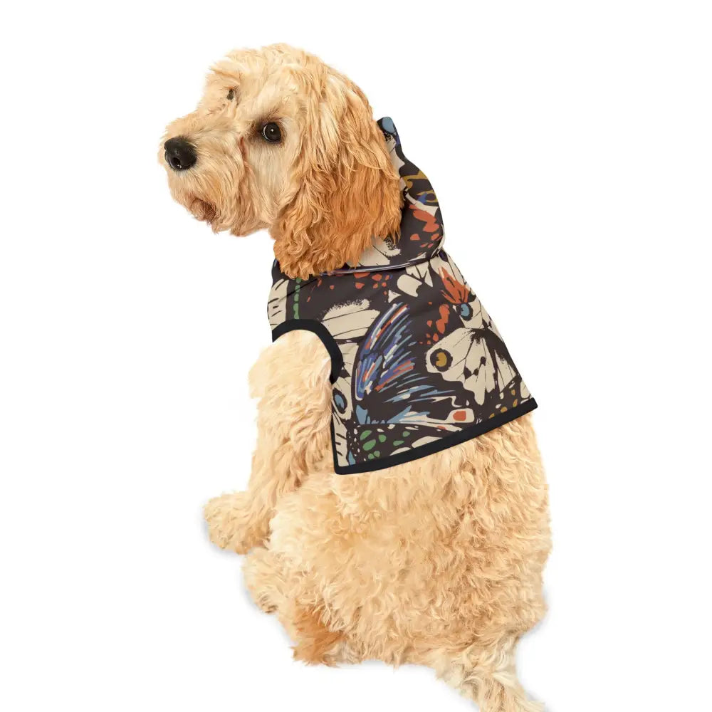 Dog wearing Butterfly-Patterned Hoodie from Pet Hoodie Fluttercore PixiOnyx Surreal Woodlandwear
