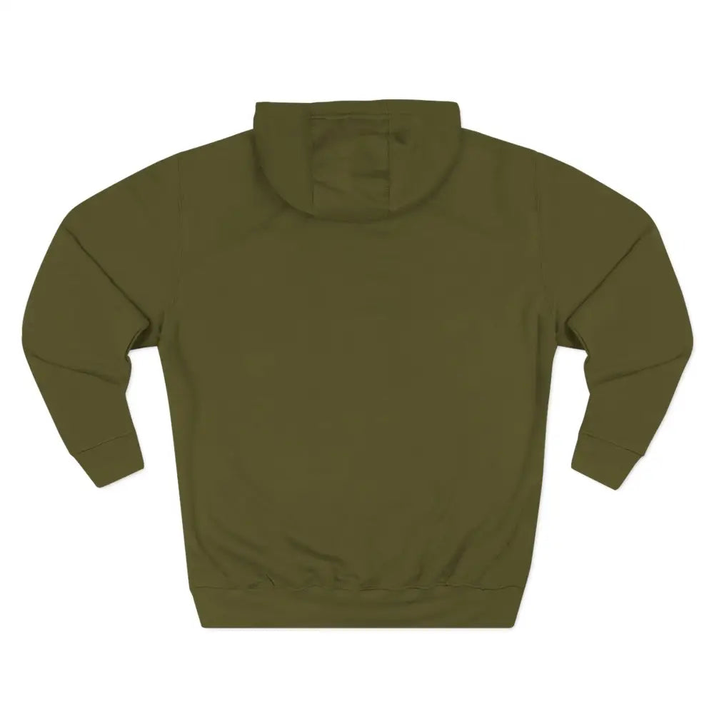 Olive green Phoenix Rise Fleece unisex hoodie with drawstring hood, machine washable at max 30c