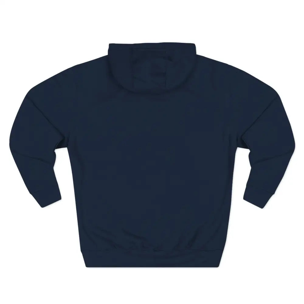 Navy blue unisex hoodie with cozy graphic design, machine washable at max 30c, perfect for fall casual wear