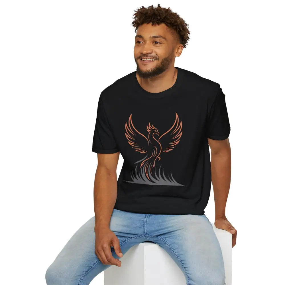 Phoenix Rising Unisex Softstyle T Shirt | Trendy Graphic Tee Casual Wear Gift for Her/Him Festival Apparel Symbol