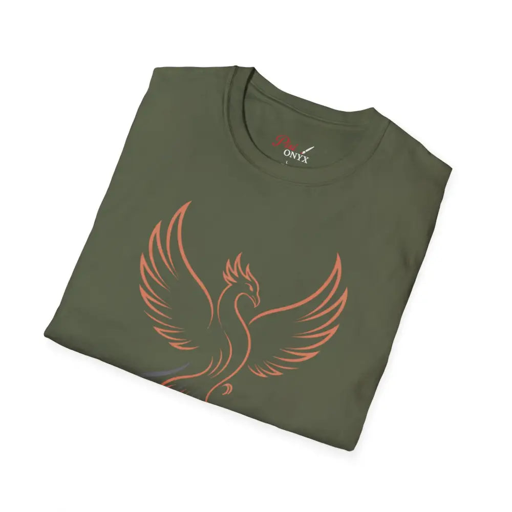 Phoenix Rising Unisex Softstyle T Shirt | Trendy Graphic Tee Casual Wear Gift for Her/Him Festival Apparel Symbol