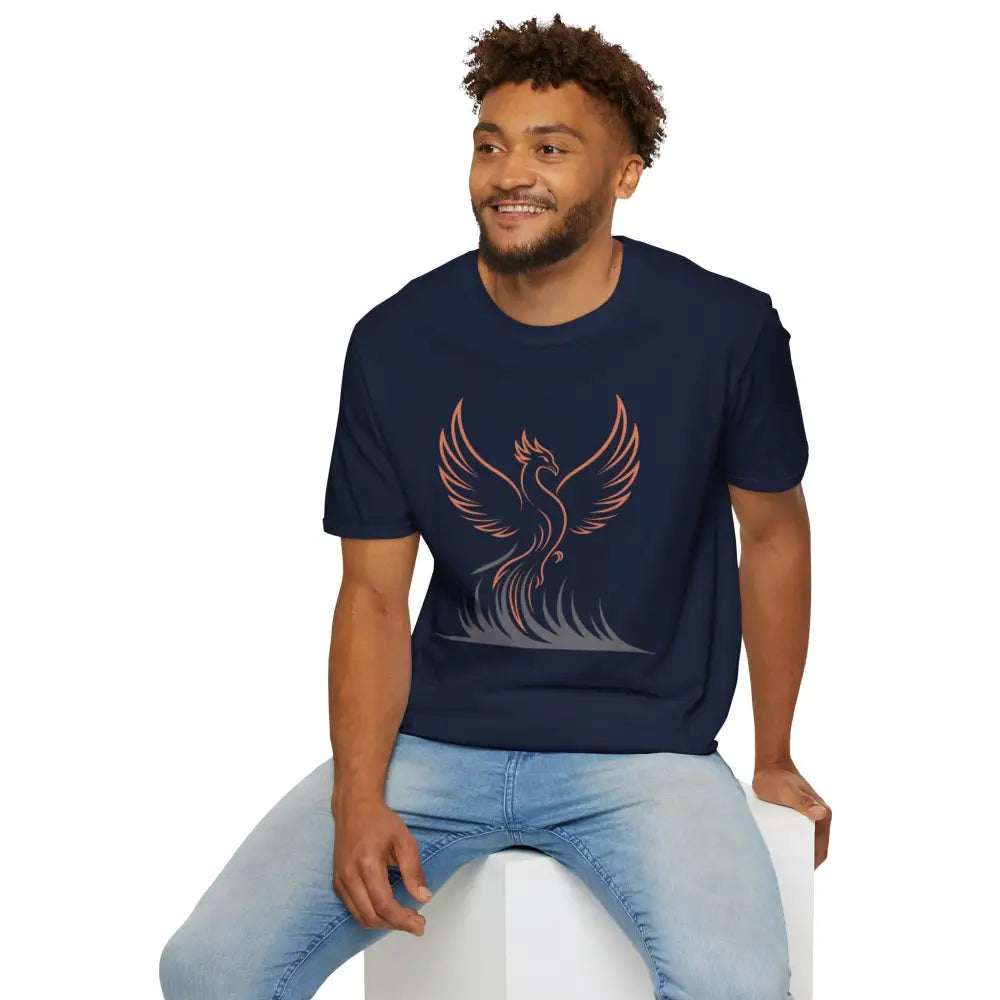 Phoenix Rising Unisex Softstyle T Shirt | Trendy Graphic Tee Casual Wear Gift for Her/Him Festival Apparel Symbol
