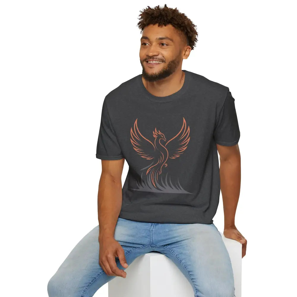 Phoenix Rising Unisex Softstyle T Shirt | Trendy Graphic Tee Casual Wear Gift for Her/Him Festival Apparel Symbol