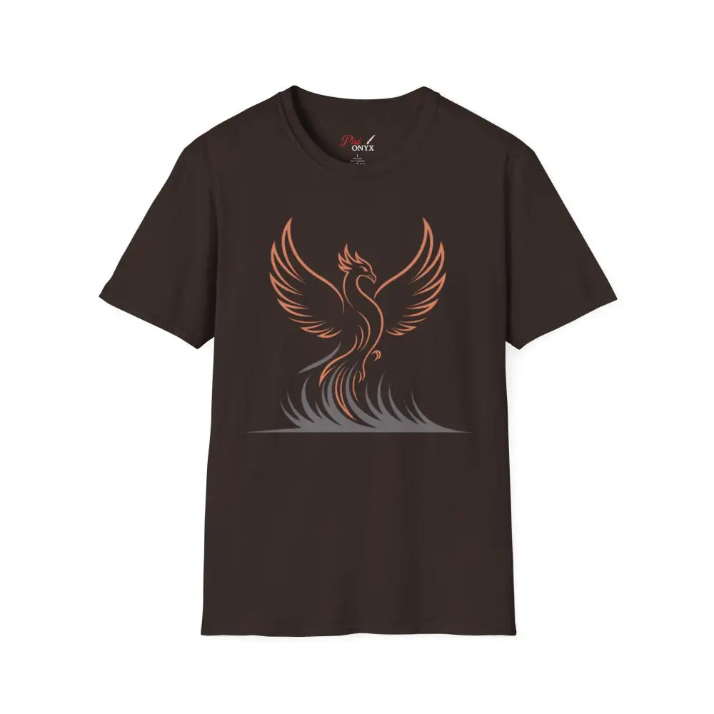 Phoenix Rising Unisex Softstyle T Shirt | Trendy Graphic Tee Casual Wear Gift for Her/Him Festival Apparel Symbol