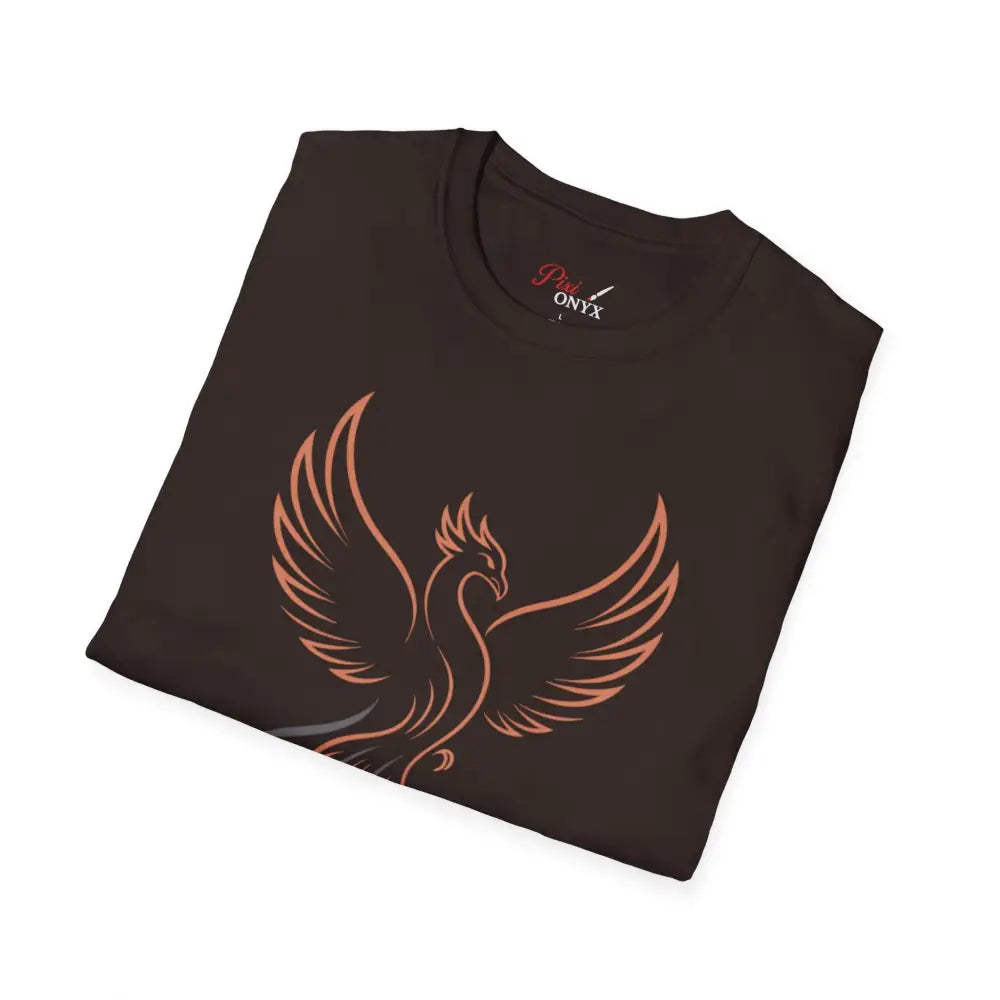 Phoenix Rising Unisex Softstyle T Shirt | Trendy Graphic Tee Casual Wear Gift for Her/Him Festival Apparel Symbol