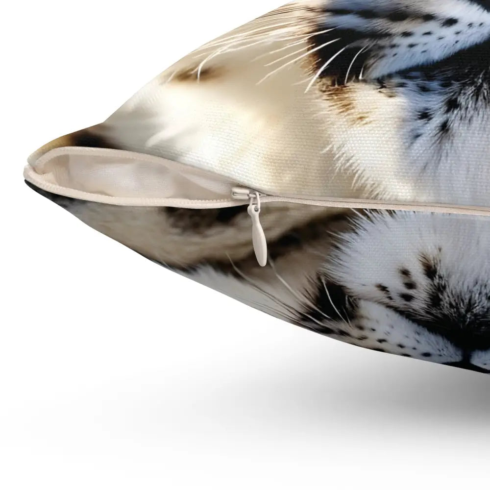 Cat-printed pillow with zipper from Pillow Glacier Gaze PixiOnyx Frosted Wildscape Cushion