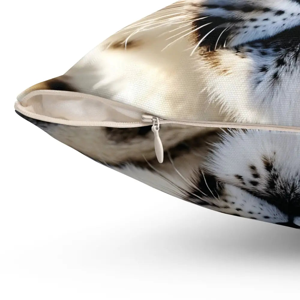 Cat-printed pillow with zipper from Glacier Gaze PixiOnyx Frosted Wildscape Cushion