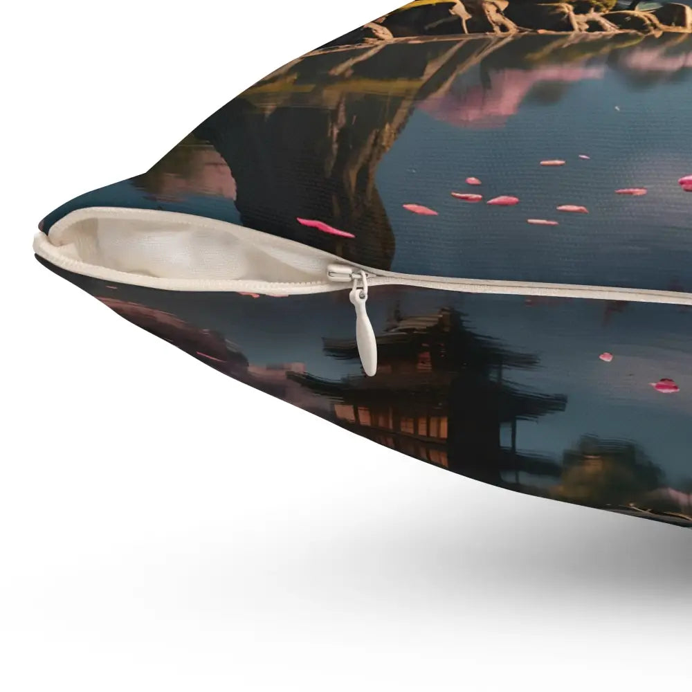 Decorative Pillow with Asian-Inspired Design for Temple Blossom Serenity PixiOnyx Zen Garden