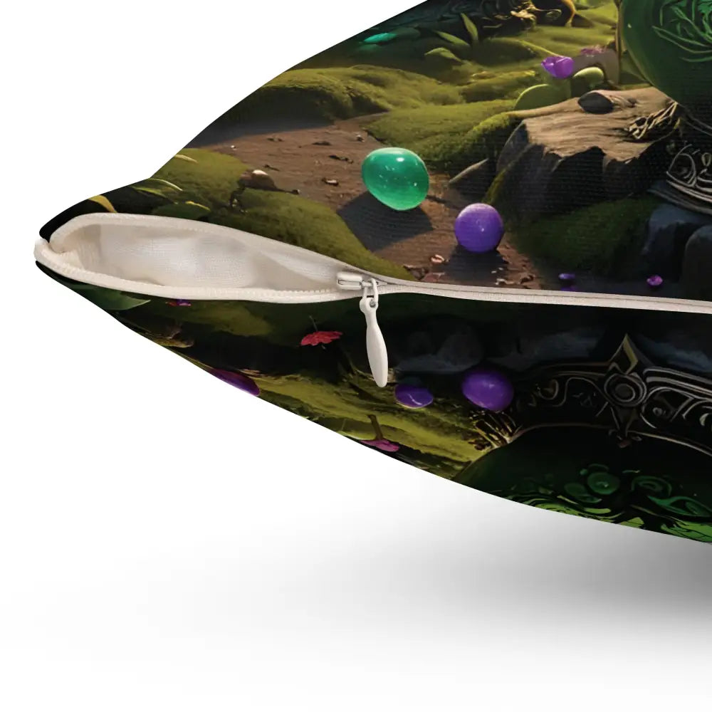 Decorative zippered pillow from PixiOnyx Witchcraft Forest Enchanted Brew Cushion collection