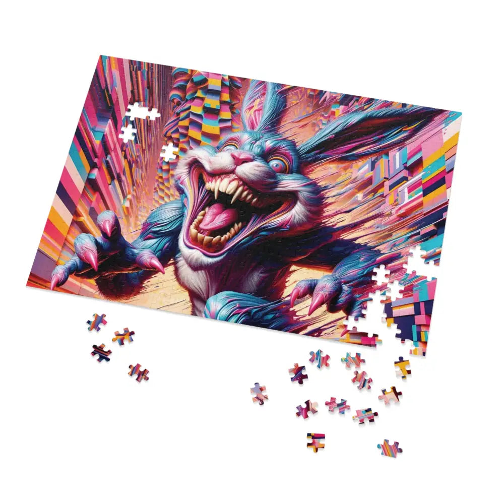 Creepy rabbit puzzle from Pixel Panic Premium Jigsaw Puzzle Psycho Cottontail Quartet