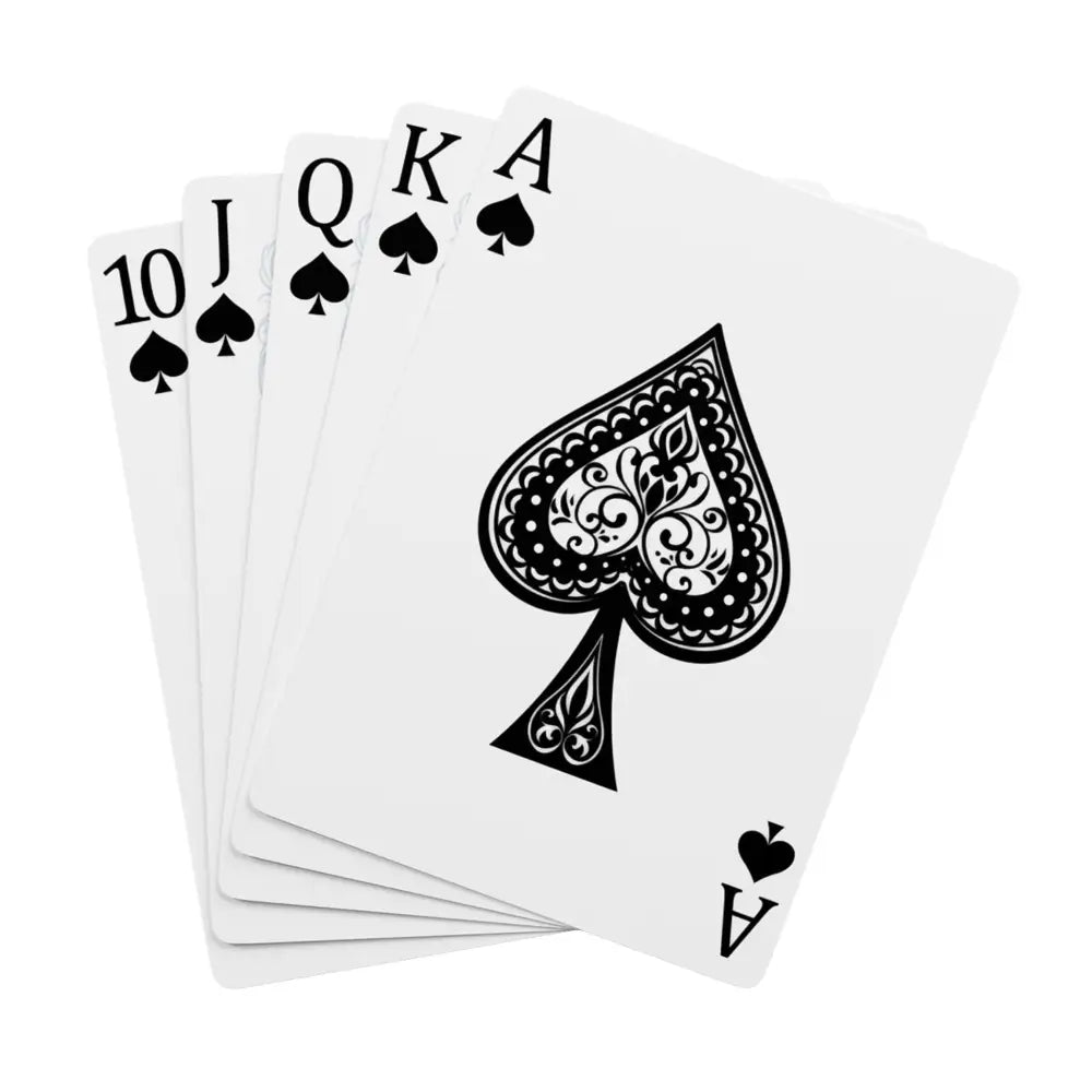 Royal flush of spades from PixiOnyx Urban Royal Deck Playing Cards Crown Meowjesty