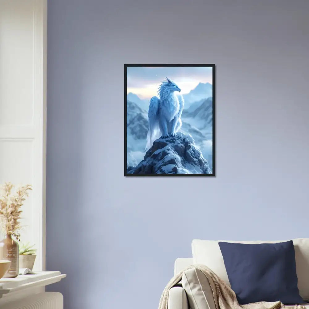 Framed Griffin artwork from Frostpeak Gryphon premium matte poster by PixiOnyx Fantasy Elegance