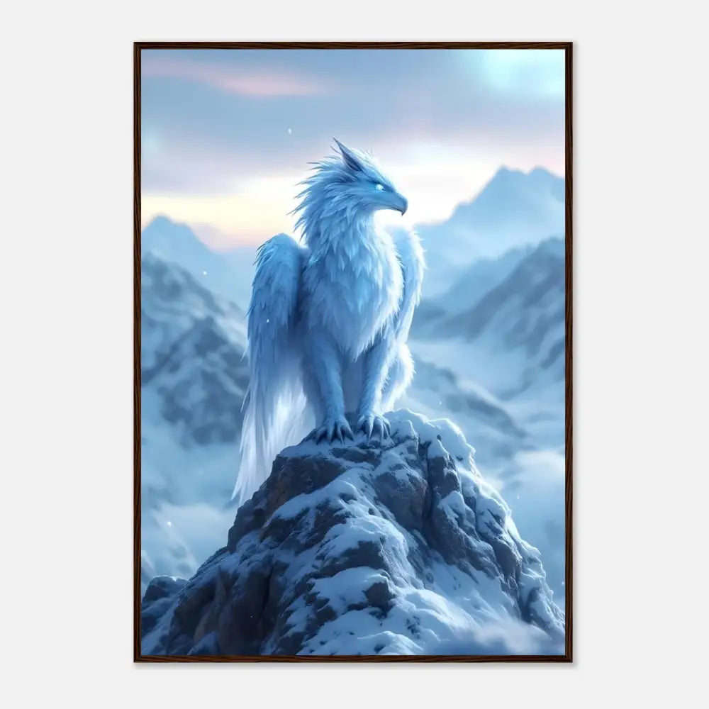 Framed fantasy griffin art from Frostpeak Gryphon Premium Matte Poster by PixiOnyx