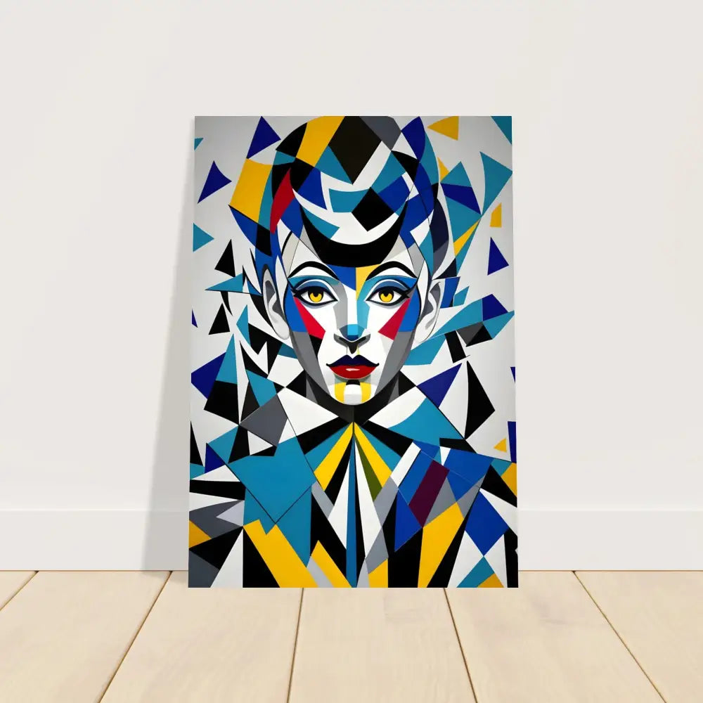 Geometric portrait art print on premium matte paper framed in wood from PixiOnyx Modern Collection