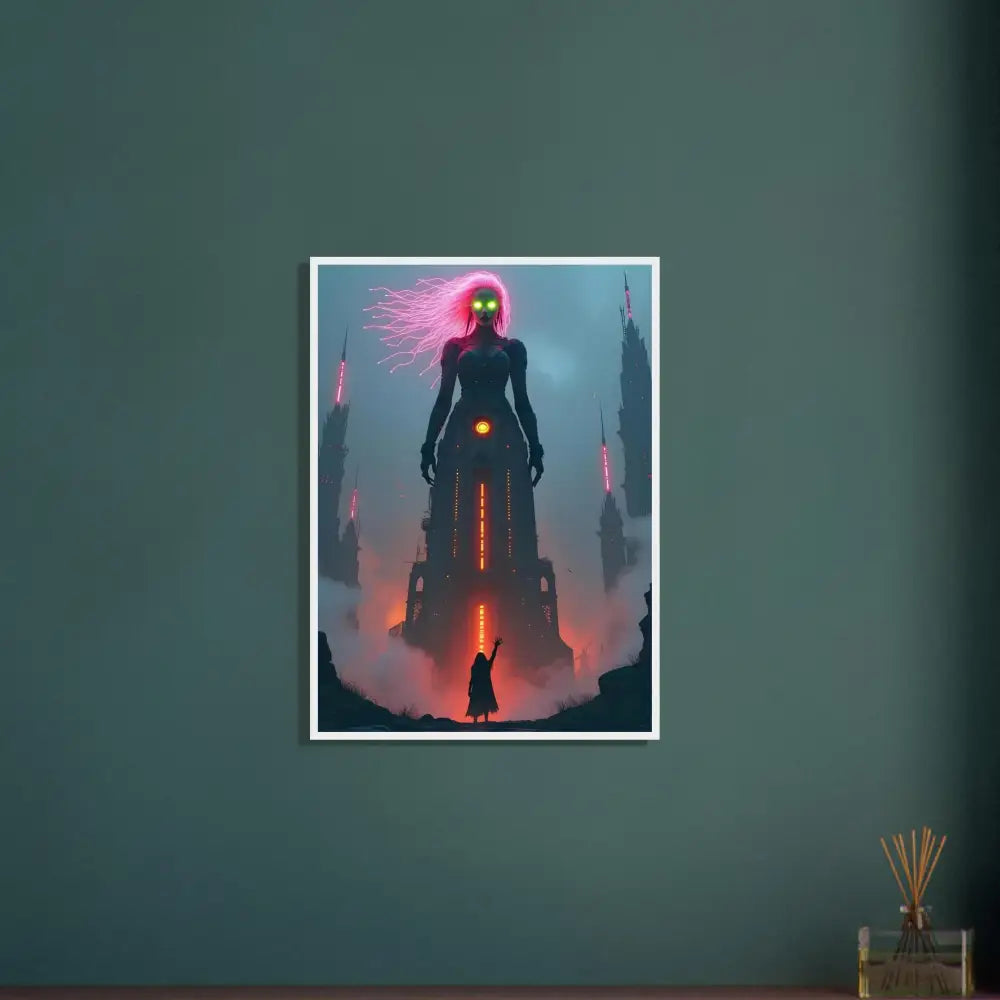 Fantasy art print on premium matte paper in a wooden framed poster for sci-fi fairytale decor