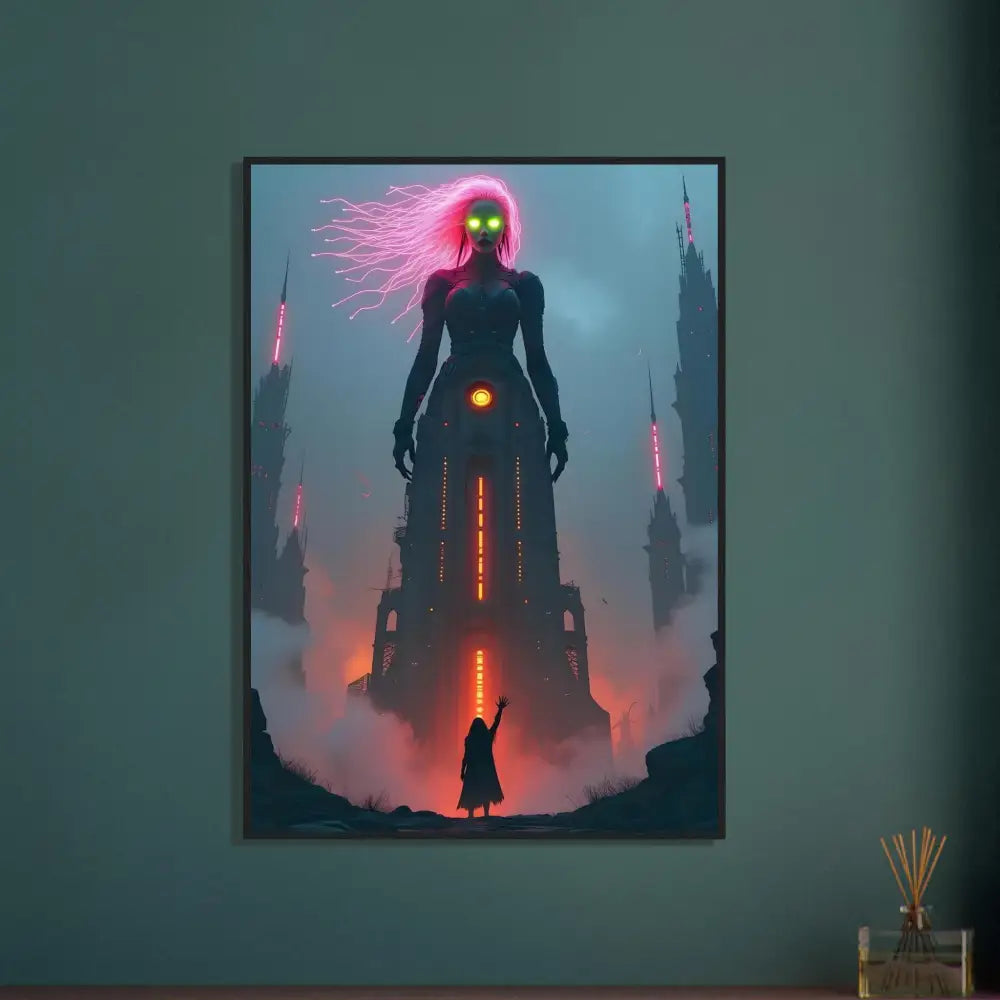 Framed fantasy art print on premium matte paper in wooden frame for Sci-fi Fairytale decor