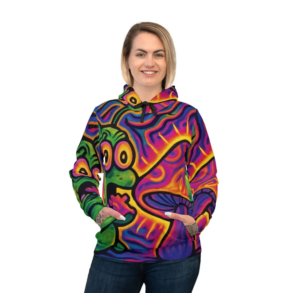 Psychedelic mushroom hoodie from PixiOnyx Absurdist Apparel Premium Unisex Pullover