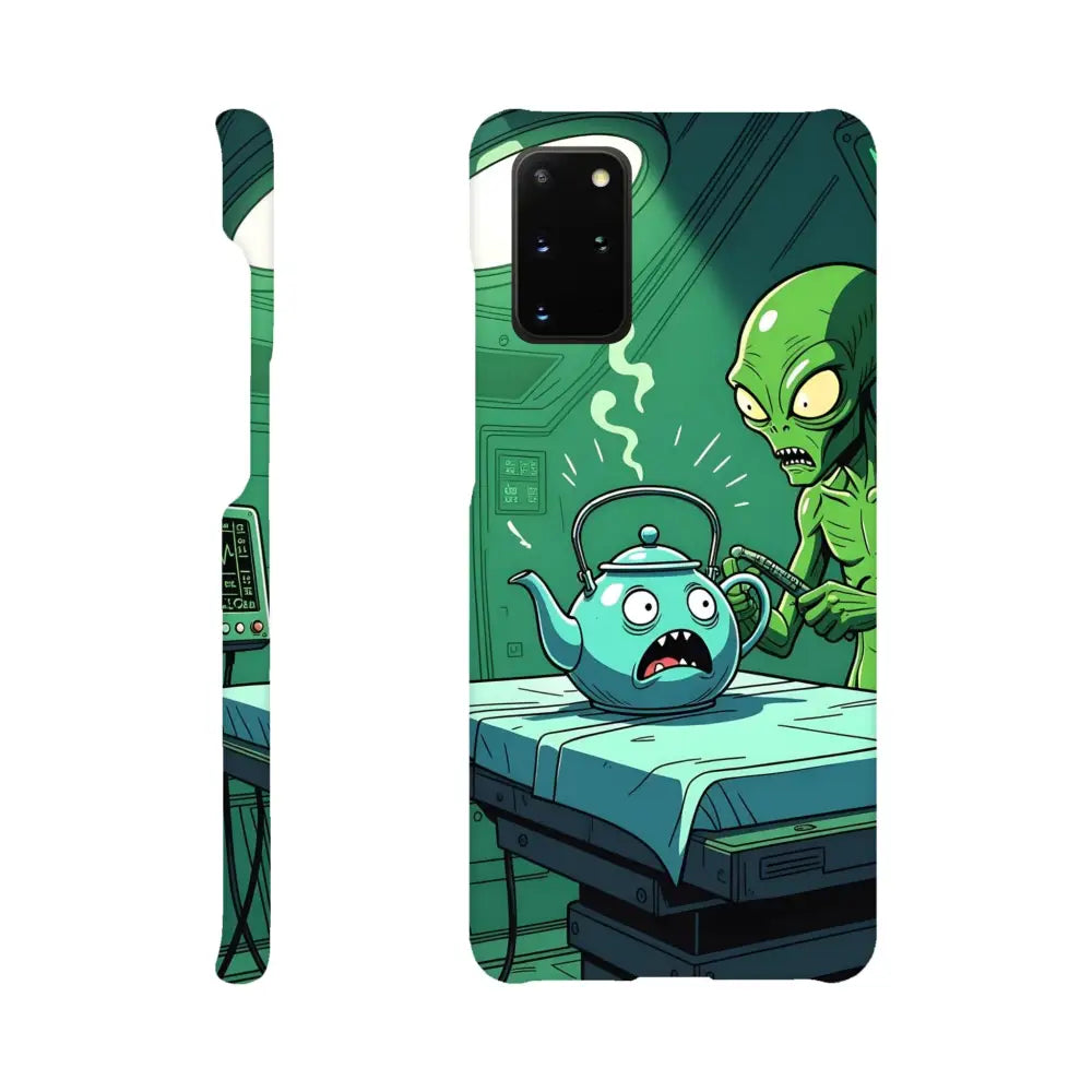 Humorous Alien Abduction Phone Case for Samsung Slim Phone Case featuring Comic Alien Illustration