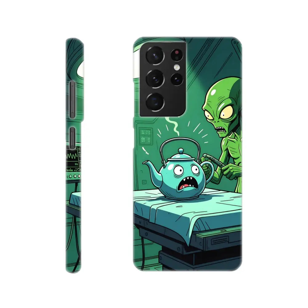 Alien abduction phone case for Samsung Slim Case featuring comic alien theme