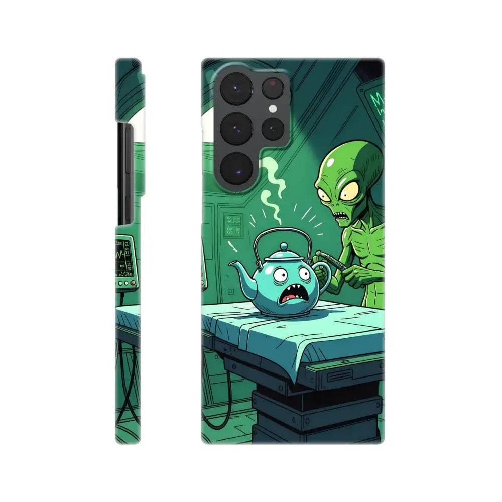 Alien-themed phone case for Samsung Galaxy featuring Comic Alien Abduction design