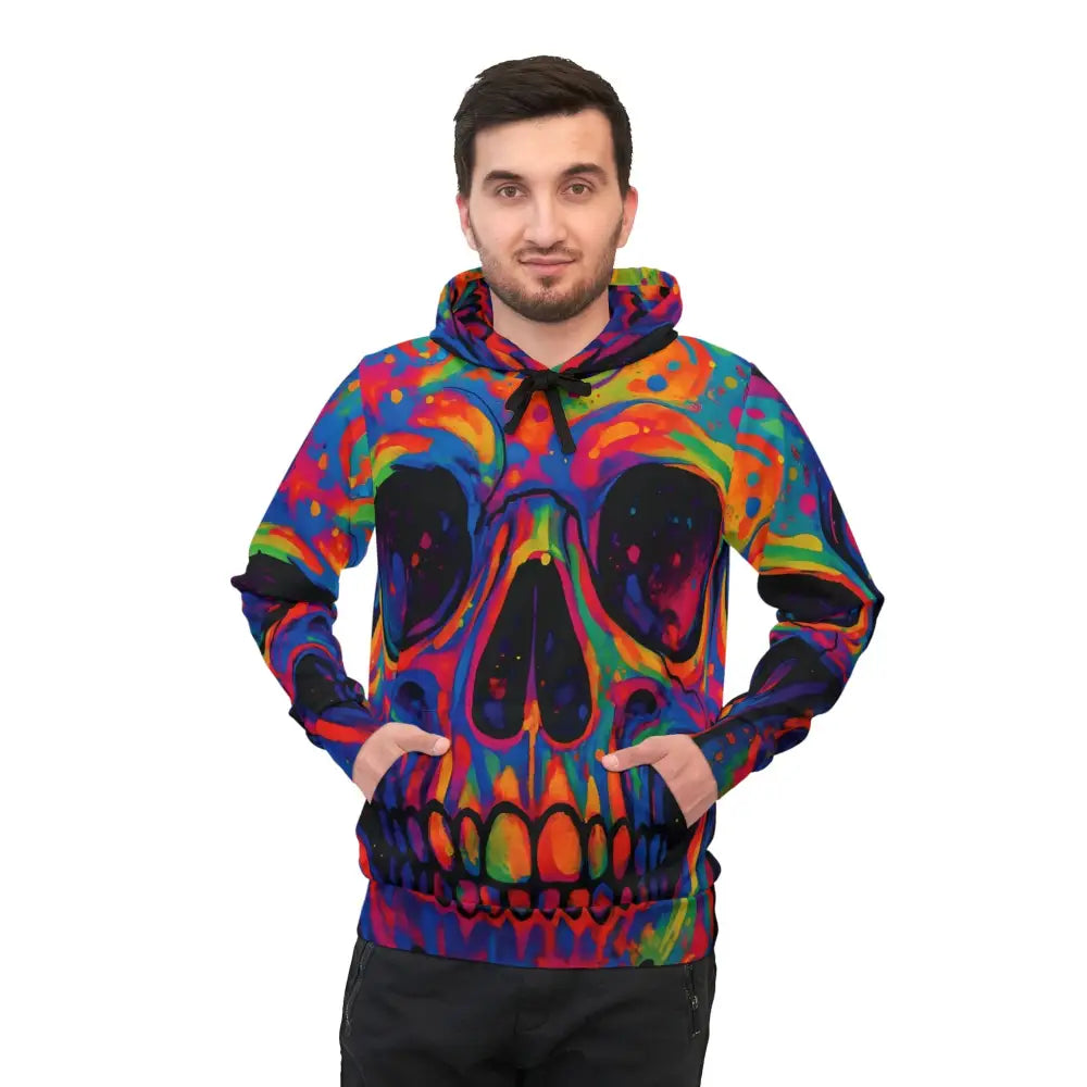 Colorful skull hoodie for streetwear festivals and casual chill sessions