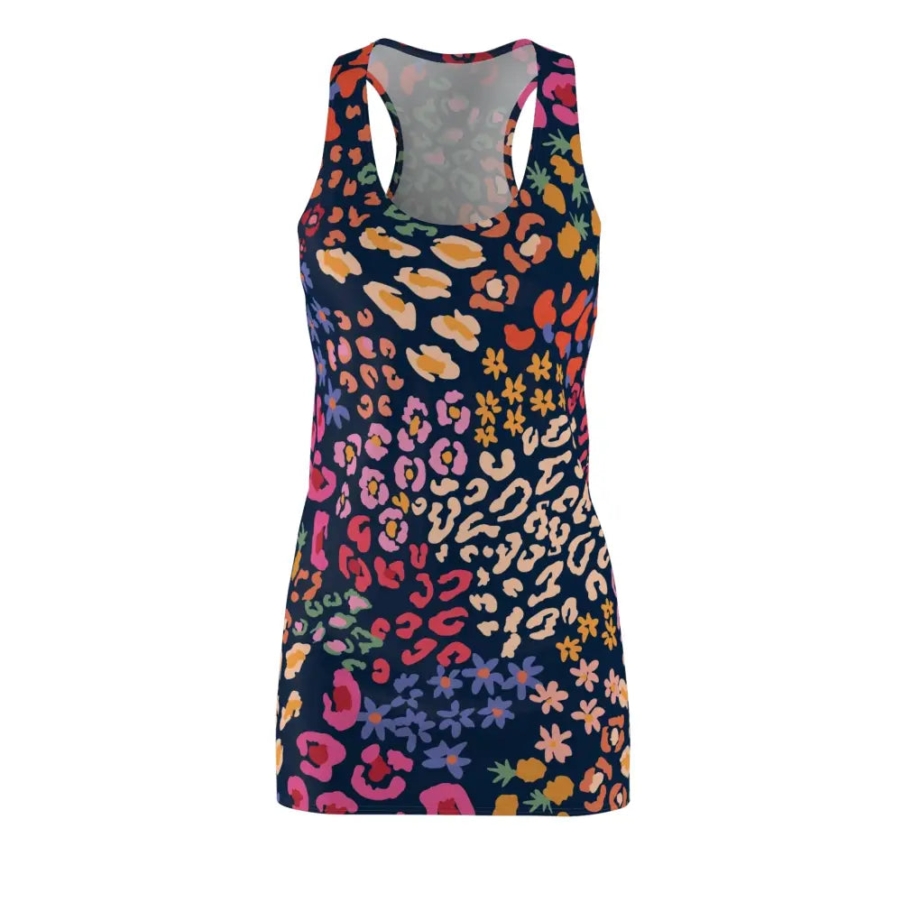 Sleeveless patterned dress with vibrant floral design from PixiOnyx Summer Statementwear