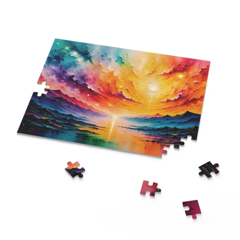 Vibrant colorful radiant horizon jigsaw puzzle by Honson Ventures Limited gnaftis house flat