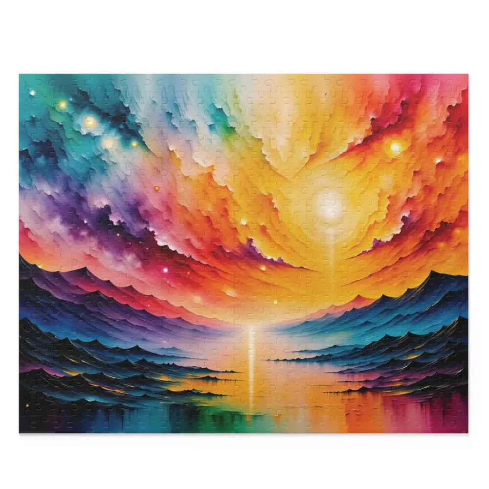 Vibrant abstract landscape jigsaw puzzle featuring a radiant horizon by Honson Ventures Limited