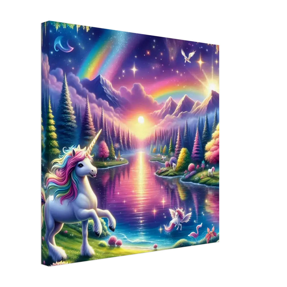 Colorful unicorn canvas art for fantasy and whimsical wall decor in vibrant hues