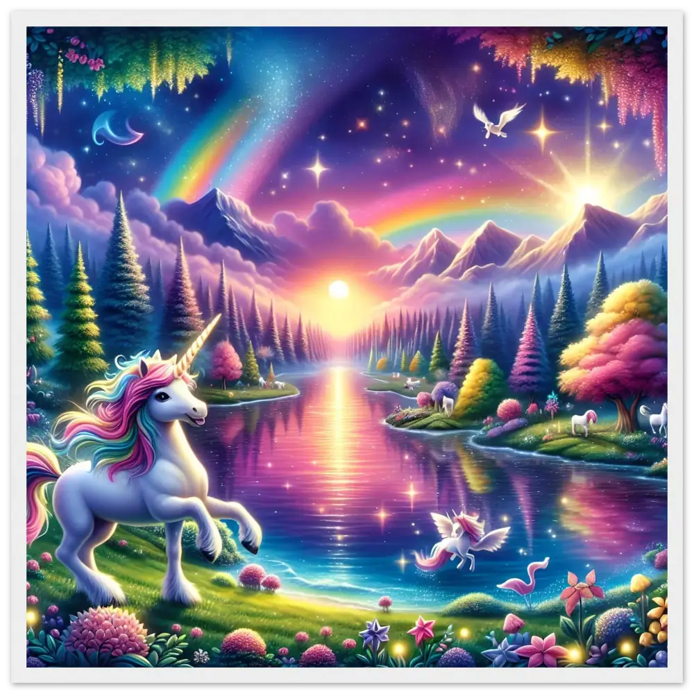 Magical unicorn landscape poster from Rainbow Unicorn Forest PixiOnyx Exclusive