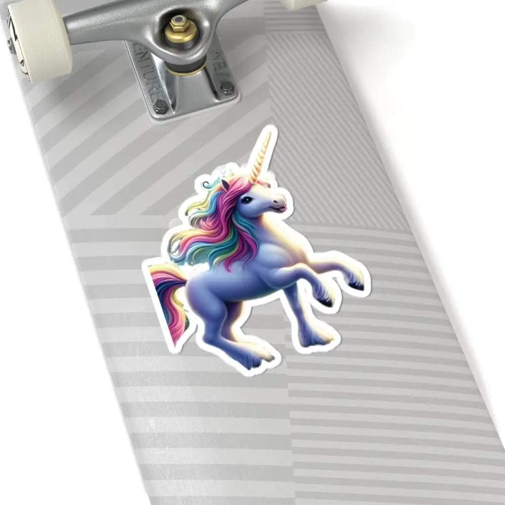 Rainbow unicorn sticker with rainbow mane for laptops and gifts by PixiOnyx