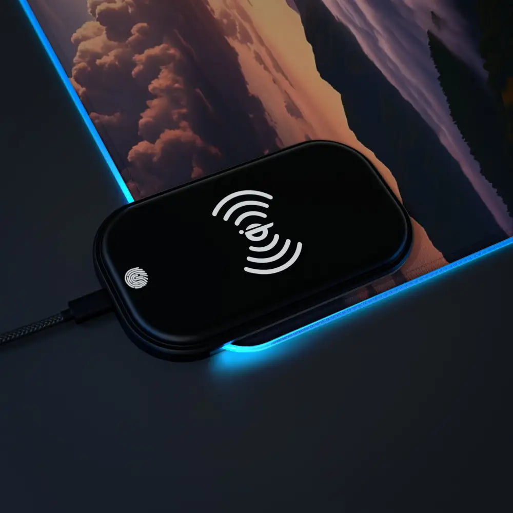 Black wireless charging pad on RGB Wireless Charging Mousepad The Edge of Dawn PixiOnyx Dreamscape Vibe