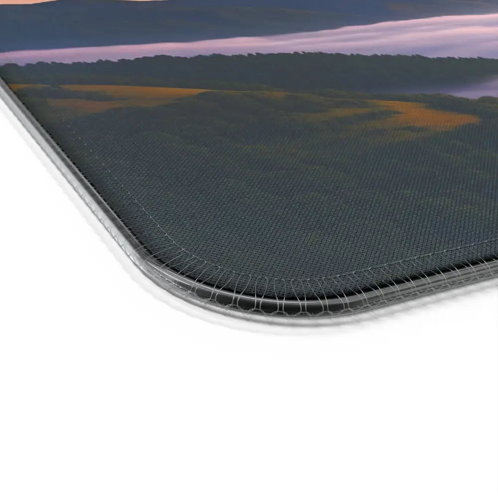 Close-up of stitched-edge RGB Wireless Charging Mousepad from PixiOnyx Dreamscape Vibe
